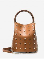 Faux Pearls Chain Bucket Bag