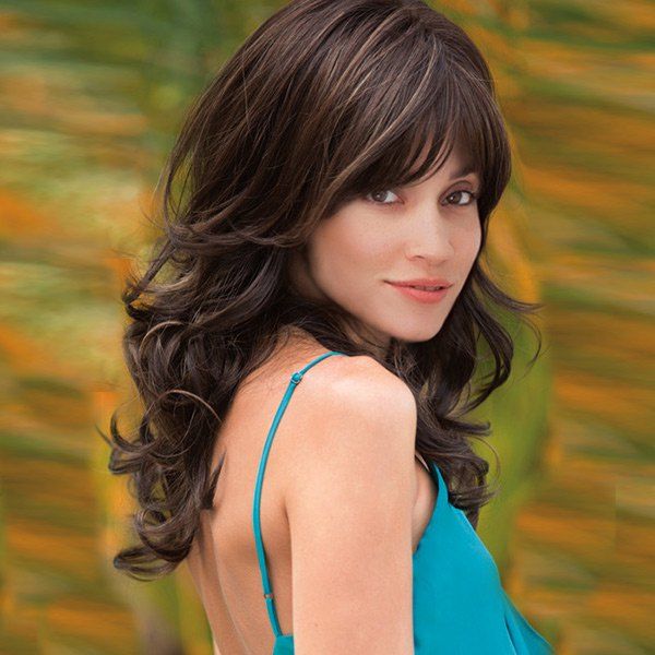 

Long Side Bang Layered Wavy Colormix Synthetic Wig