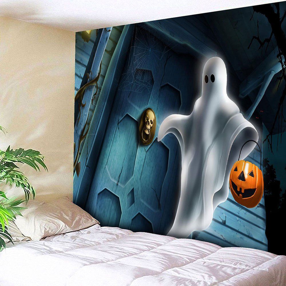 

Ghost Pumpkin Lamp Halloween Wall Tapestry, Colormix