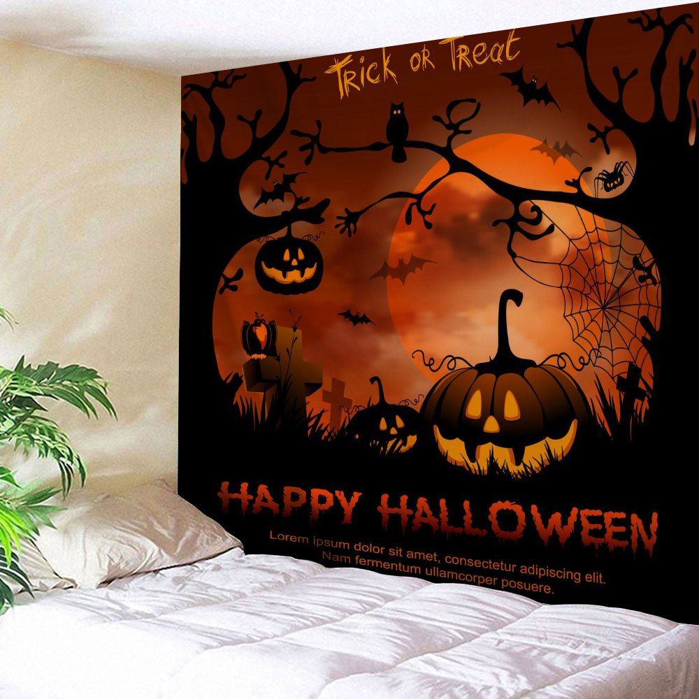 

Halloween Wall Hanging Decorative Tapestry, Gold brown