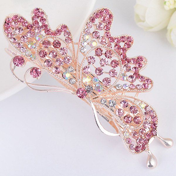 

Hollow Out Rhinestone Butterfly Shape Barrette, Tutti frutti