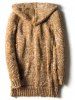 Claw Button Hooded Heathered Cardigan -  