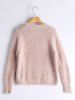 Faux Pearl Embellished Fuzzy Sweater -  