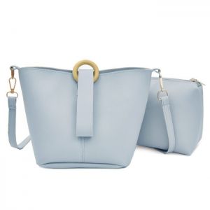 Faux Leather 2 Pieces Crossbody Bag