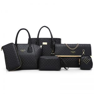 Argyle Pattern 6 Pieces Handbag Set