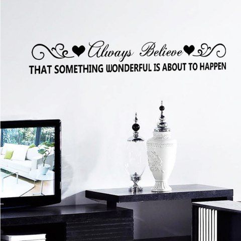 Black Always Believe Quote Wall Stickers For Living Room | RoseGal.com Black Always Believe Quote Wall Stickers For Living Room | RoseGal.com