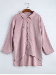 High Low Drop Shoulder Plus Size Jacket