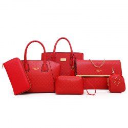 Argyle Pattern 6 Pieces Handbag Set