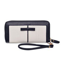 Bow Two Tone Clutch Wallet