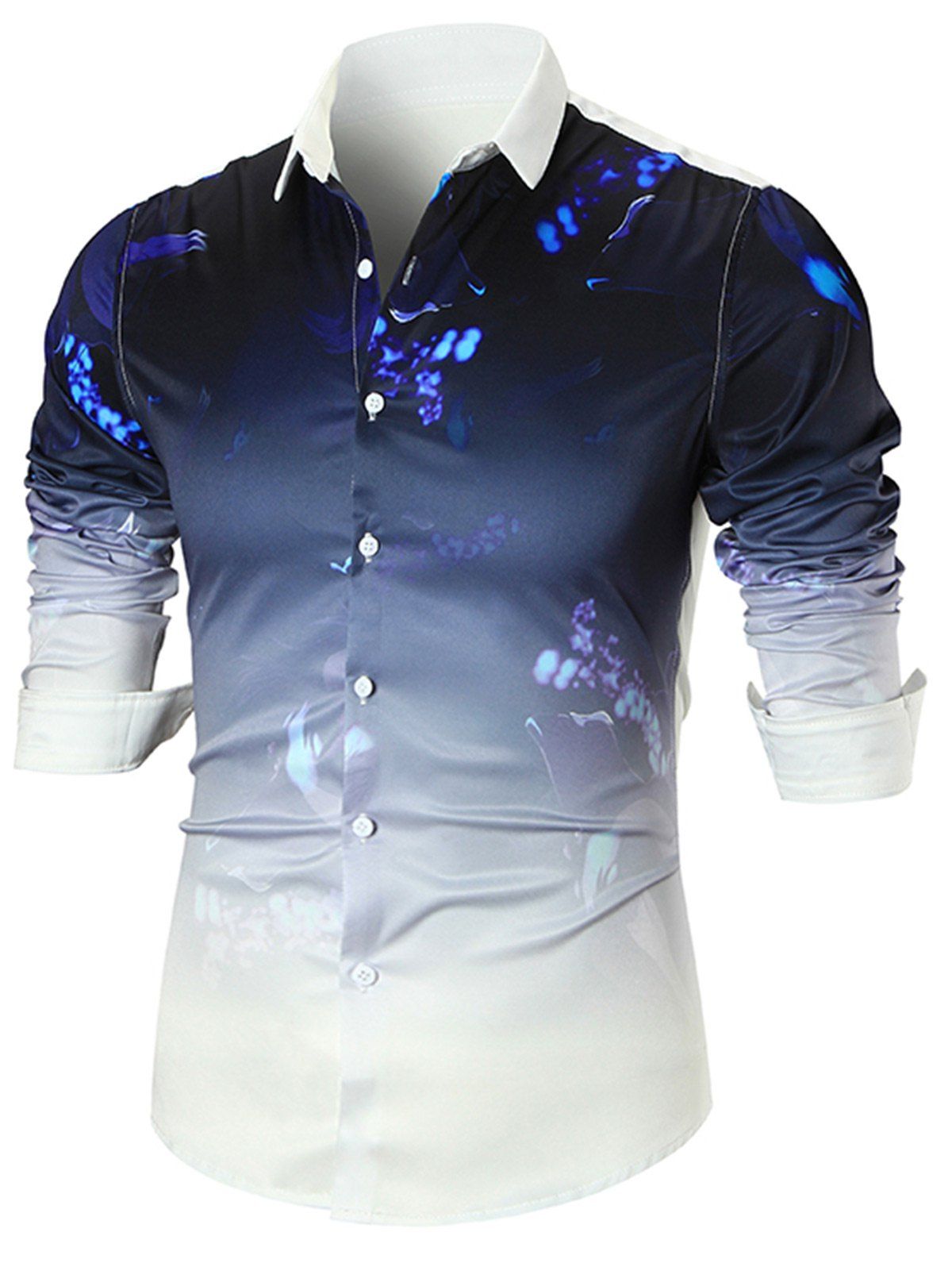 

Splatter Paint Dip-dye Long Sleeve Shirt, White