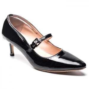 Buckle Strap Kitten Heel Pumps