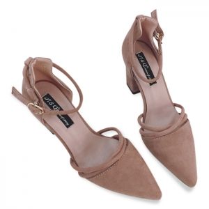 Chunky Heel Ankle Strap Pumps