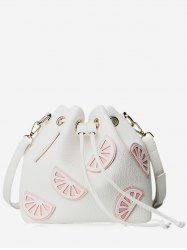 Drawstring Color Block Bucket Bag