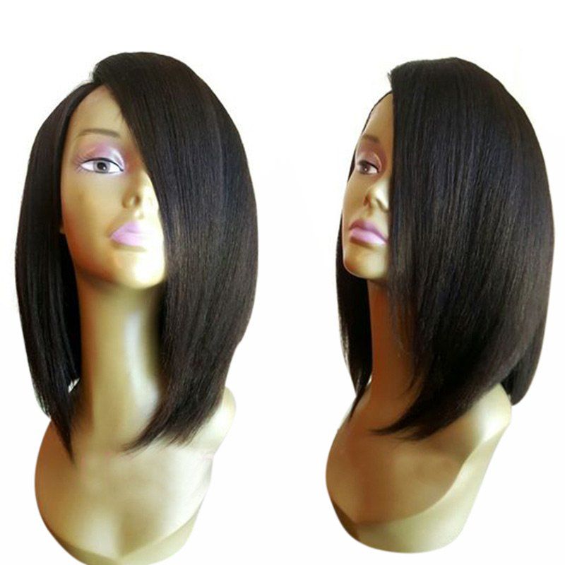

Medium Shoulder Length Side Parting Straight Bob Synthetic Wig, Black