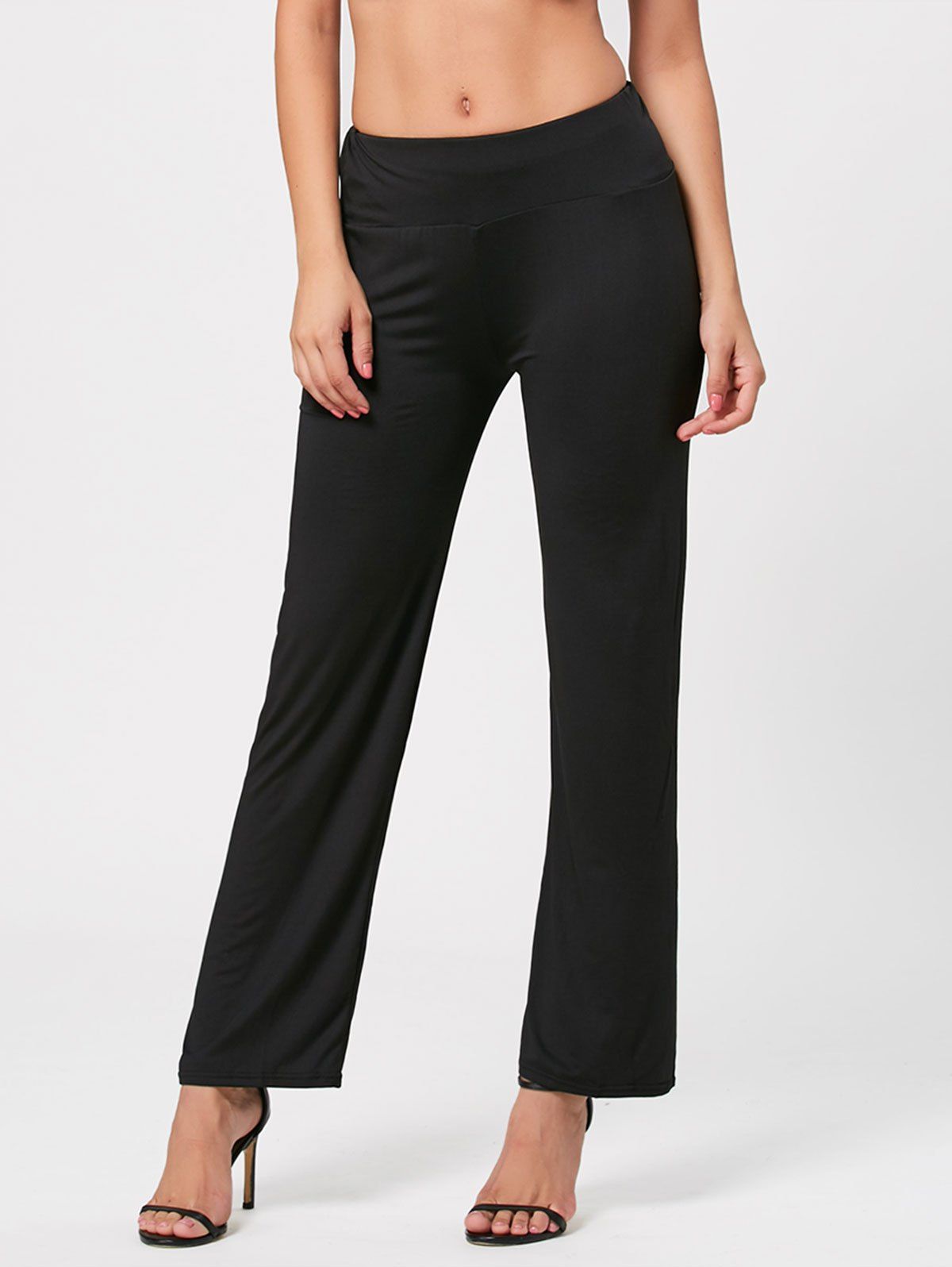 [26% OFF] Stylish Elastic Waist Black Pants For Women | Rosegal