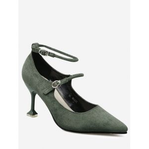 Strange Style Double Buckle Strap Pumps
