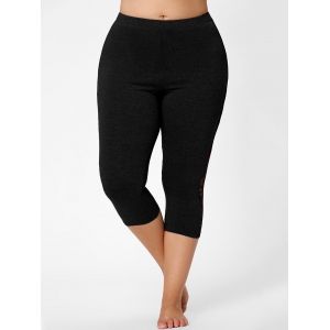 plus leggings mesh panel lace cropped rosegal 5xl bottoms