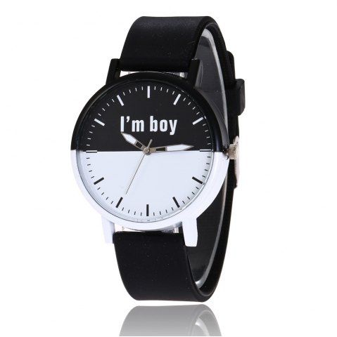 Firstgrabber Boy Letter Face Silicone Strap Watch