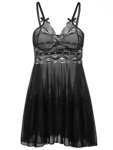 Babydoll | Through | Lace | Plus | Size | See