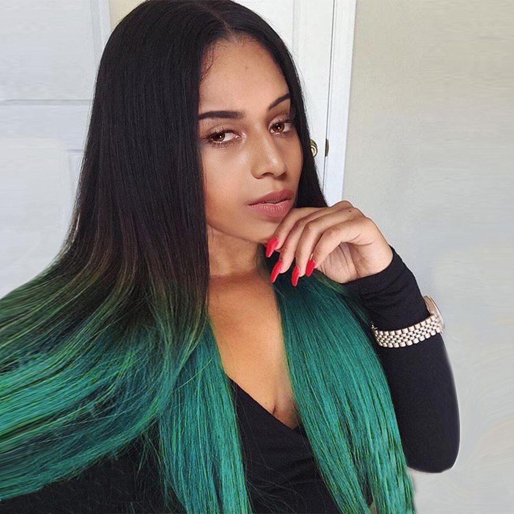 

Adiors Middle Part Long Straight Ombre Synthetic Wig, Colormix