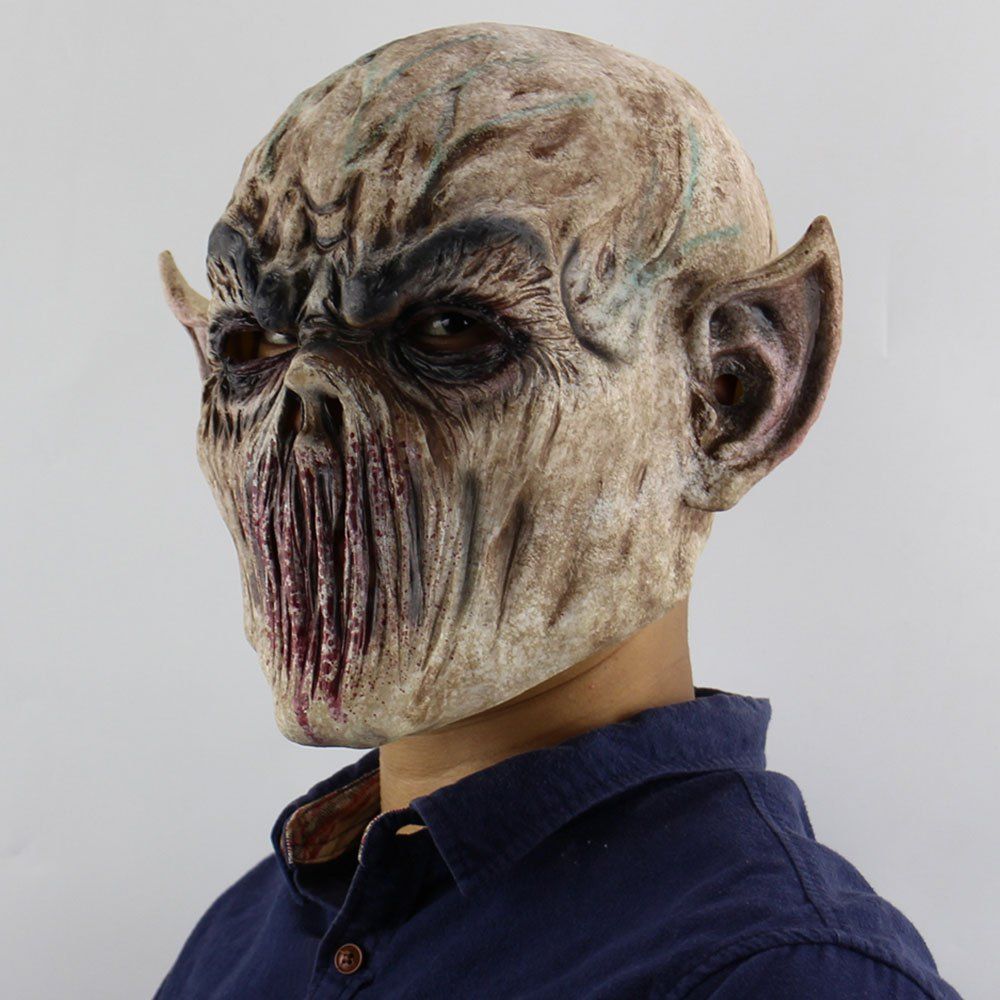 

Latex Monster Printed Halloween Decor Head Mask, Colorful