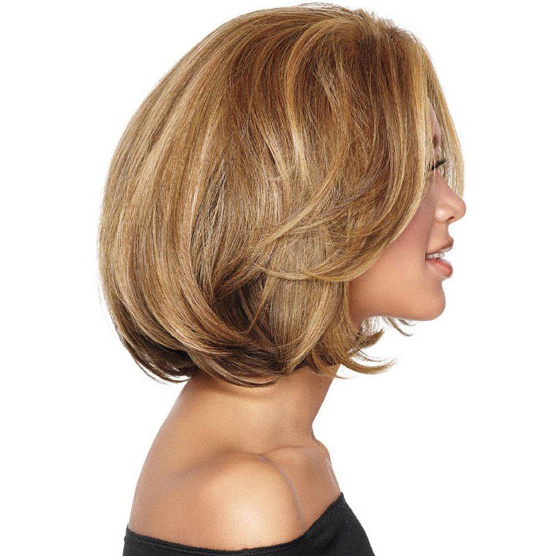 

Short Fluffy Colormix Straight Bob Synthetic Wig