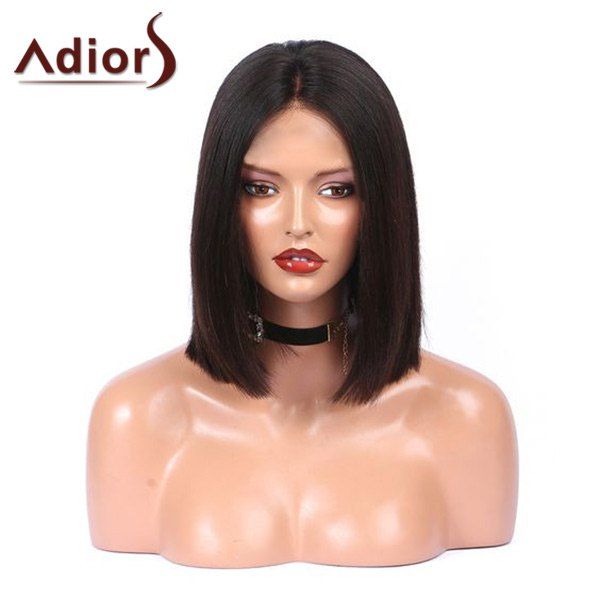 

Adiors Medium Center Parting Straight Bob Synthetic Wig, Black