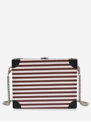 Striped Pattern Box Shaped Crossbody Bag