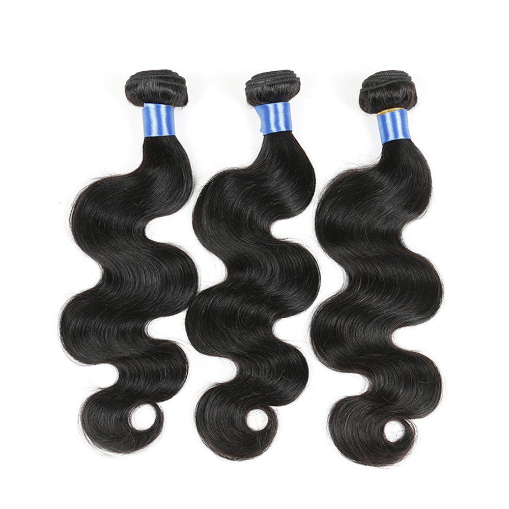 

1Pc Indian Long Body Wave Human Hair Weave, Natural black