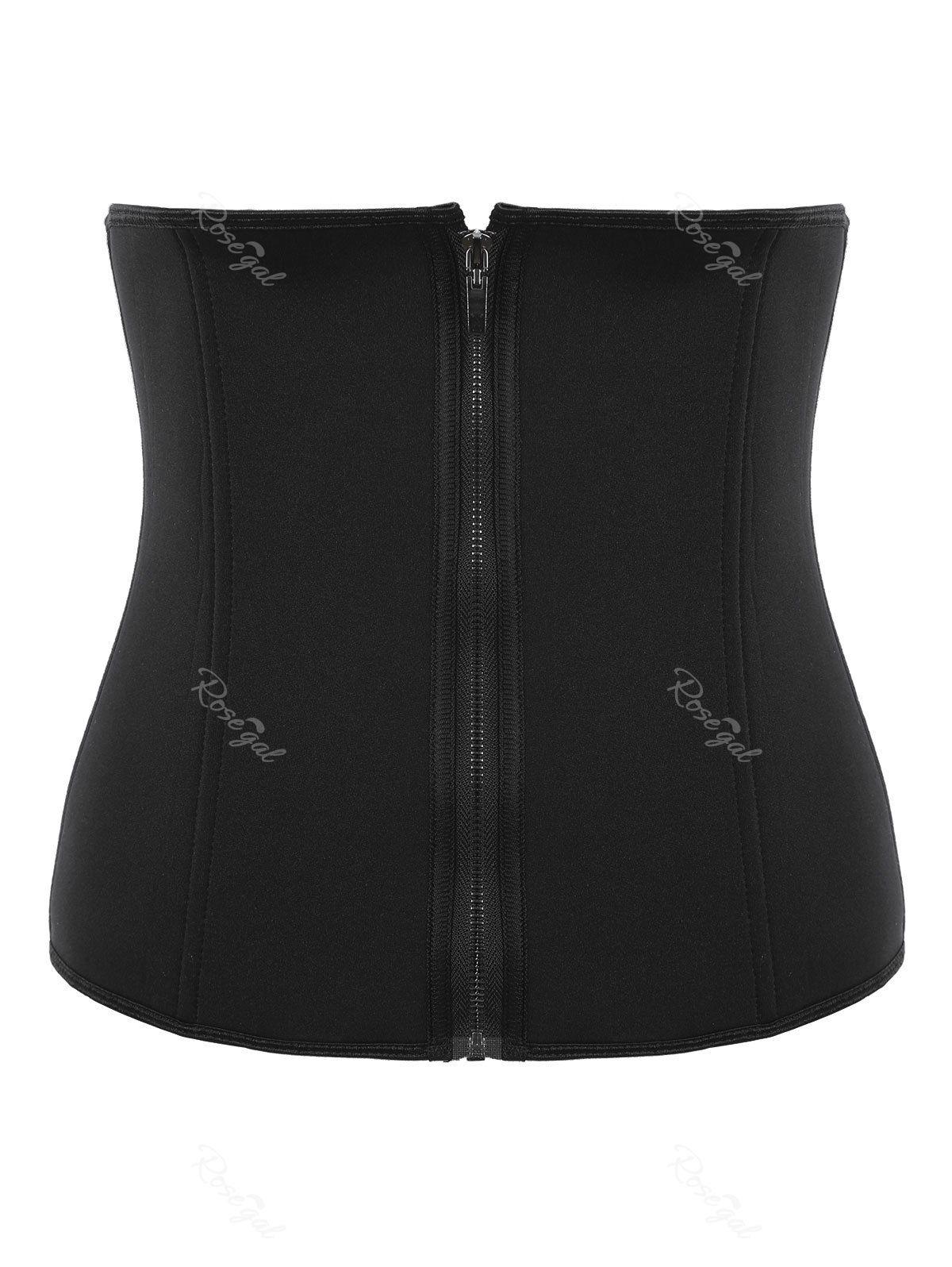 

Zip Neoprene Waist Trainer Plus Size Corset, Black