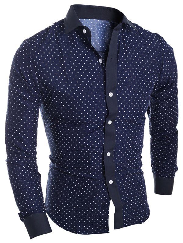 

Long Sleeve Star Printed Shirt, Purplish blue