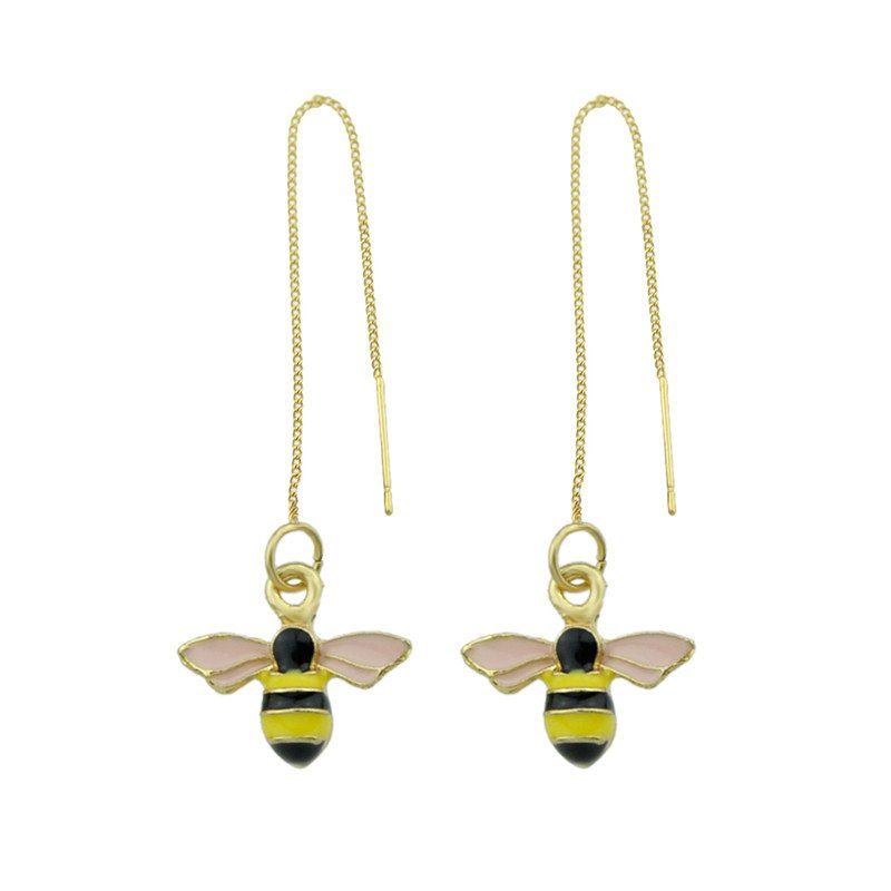 

Cute Chain Honeybee Drop Earrings, Golden