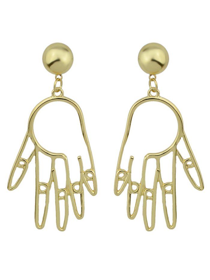 

Funny Metal Ball Hand Earrings, Golden