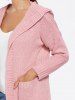 Front Pockets Knit Hooded Cardigan -  