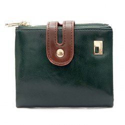 Faux Leather Color Block Bifold Wallets