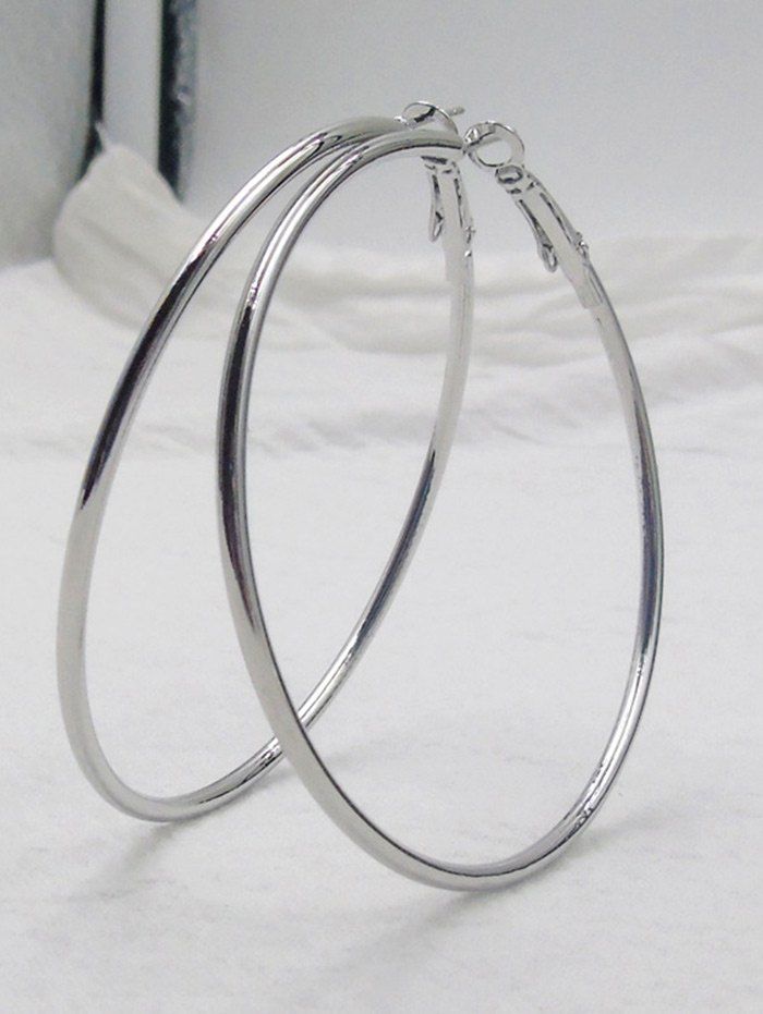 

Big Hoop Exaggerate Earrings, Silver