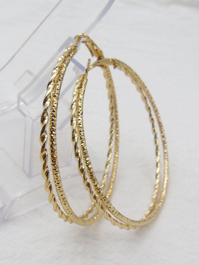 

Hemp Flower Hollow Big Hoop Earrings, Golden