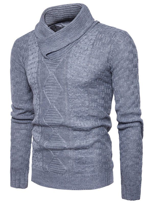 

Ribbed Shawl Collar Pullover Sweater, Light gray