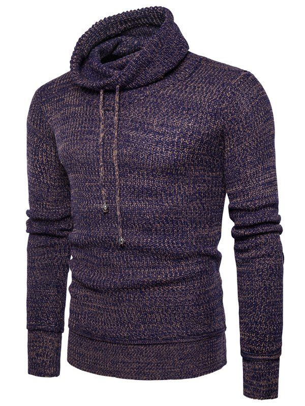 

Knit Blends Cowl Neck Drawstring Sweater, Coffee