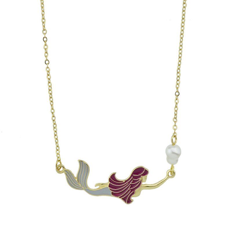 

Mermaid Charm Necklace, Golden