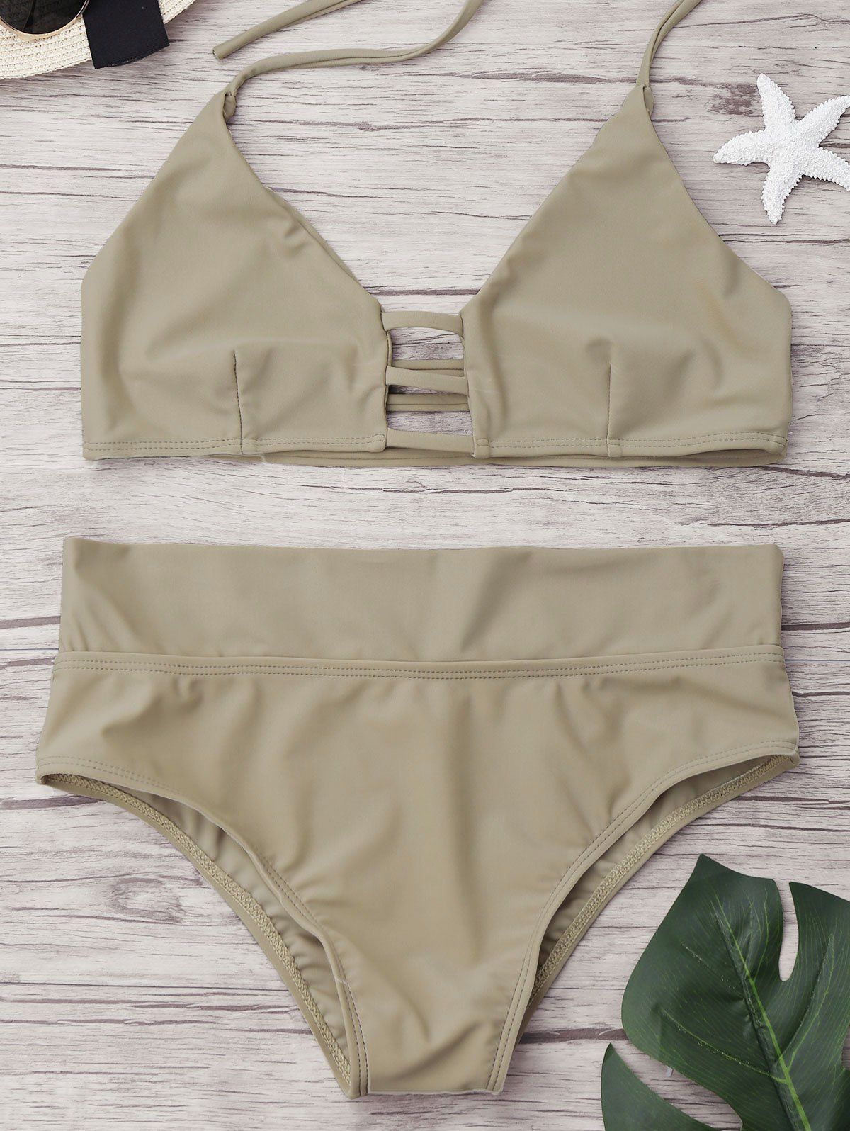 [48 OFF] High Waist Unlined Bikini Set Rosegal