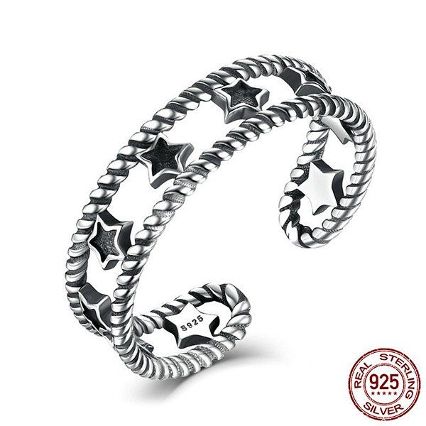 

Sterling Silver Star Vintage Cuff Ring