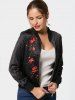 Blouson Bomber Brodée Florale -  