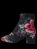 Bottes courtes à motif floral en velours -  