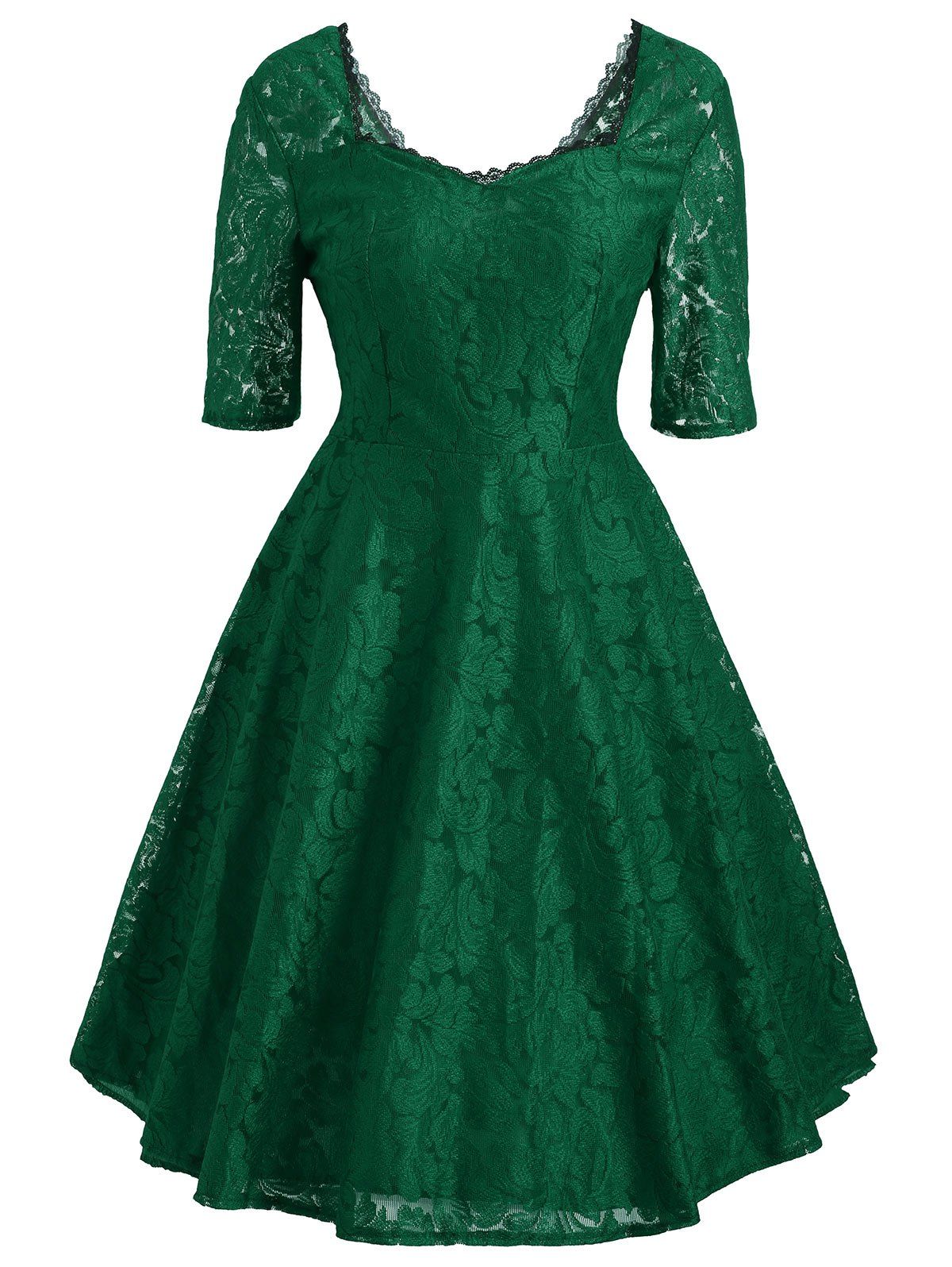 

Floral Lace Sweetheart Vintage Dress, Green
