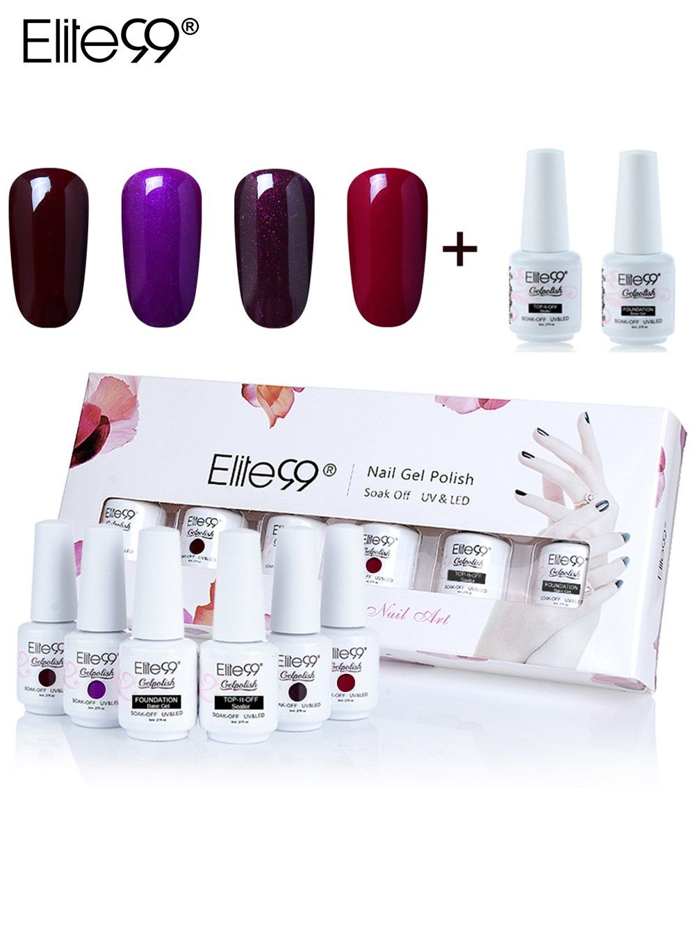 

Elite99 Polishing UV LED Soak-off Gel Nail Set, #01