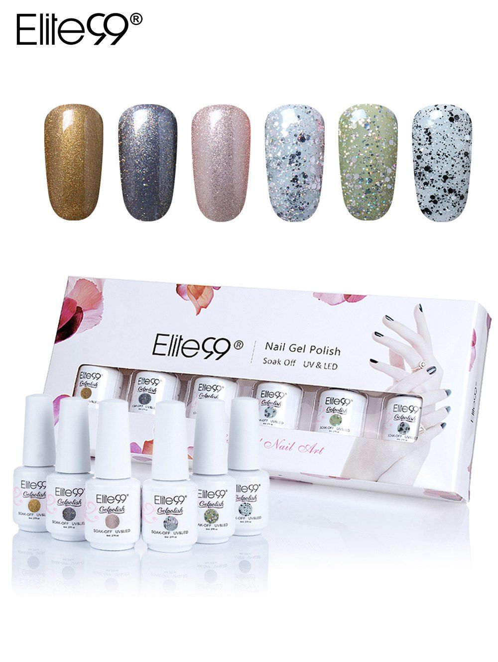 

Elite99 8ml*6Pcs Polishing UV LED Soak-off Gel Nail Set, #01