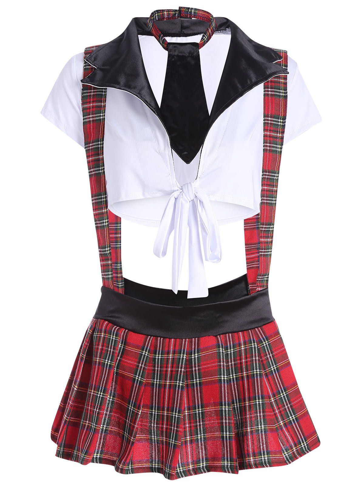 [58 OFF] Suspender School Uniform Cosplay Costume Rosegal
