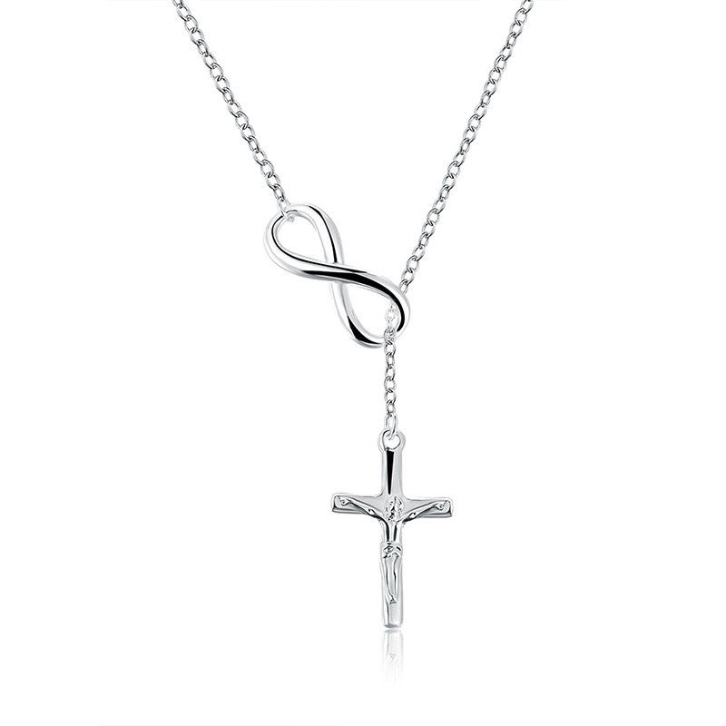 

Infinite Crucifix Pendant Chain Necklace, Silver