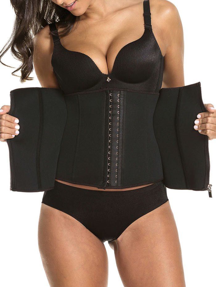 

Steel Boned Waist Slimming Corset, Black